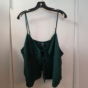 wild fable Dark Green Elastic-Waist Top